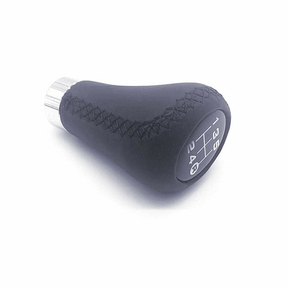 1x Car Truck Manual 5-Speed Gear Shift Knob Shifter Lever Black Leather Aluminum n