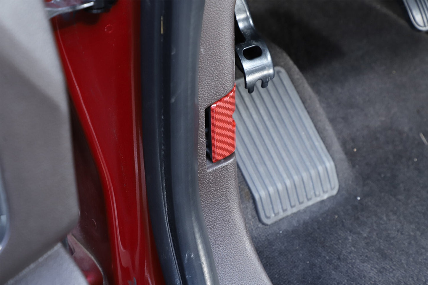 Red Carbon Interior Engine Hood Cover Switch Trim for ford F150 Accessories
