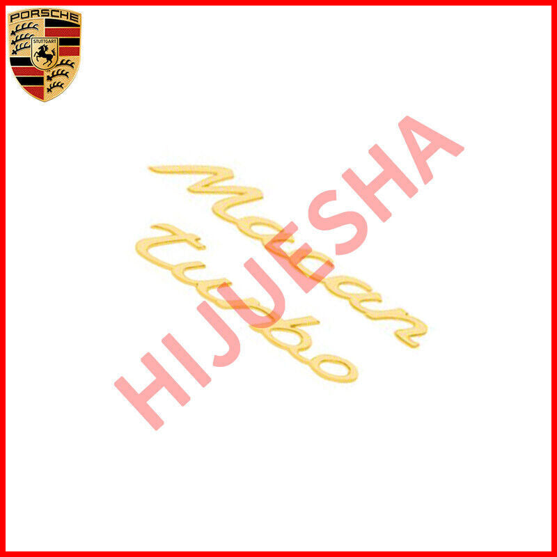 Gold for Porsche Macan Turbo Letters Rear Badge Emblem Set Look Deck lid
