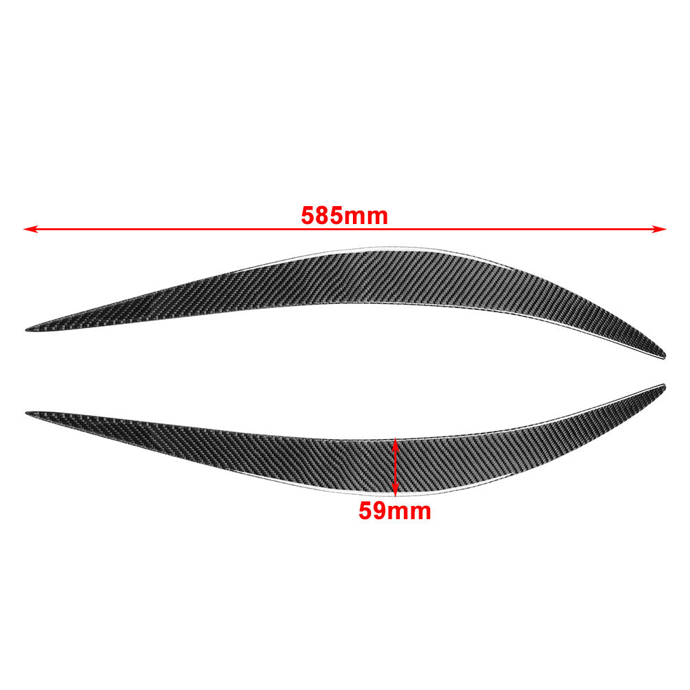 Carbon Fiber Car Headlight Eyebrows Eyelid Cover Trim for Infiniti Q50 Q60 14-22