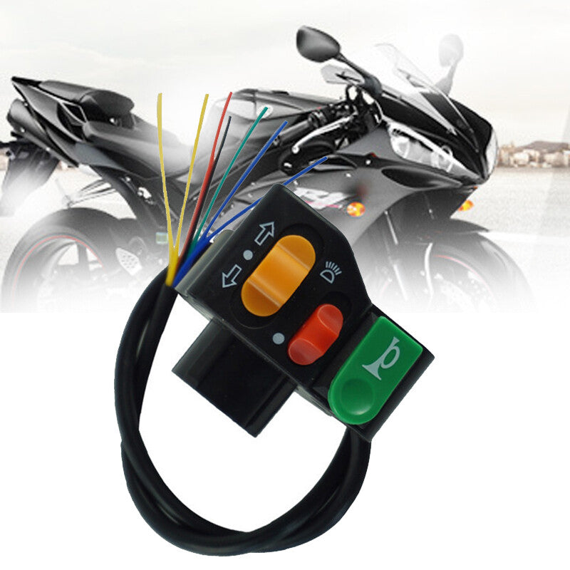 Three function Motorcycle Handlebar Horn Turn Signal Kill Switch v