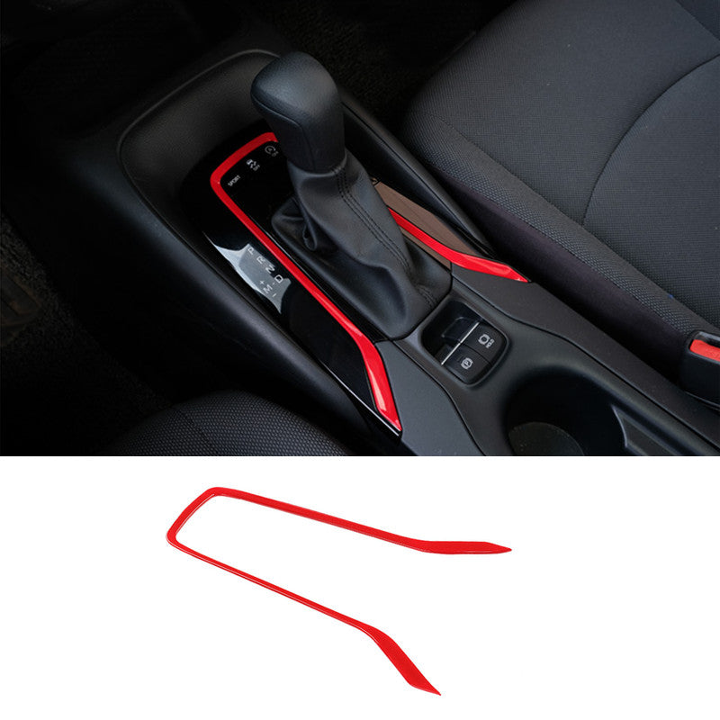 Red Console Gear Shift Box Panel Trim for COROLLA 2019-2024 v