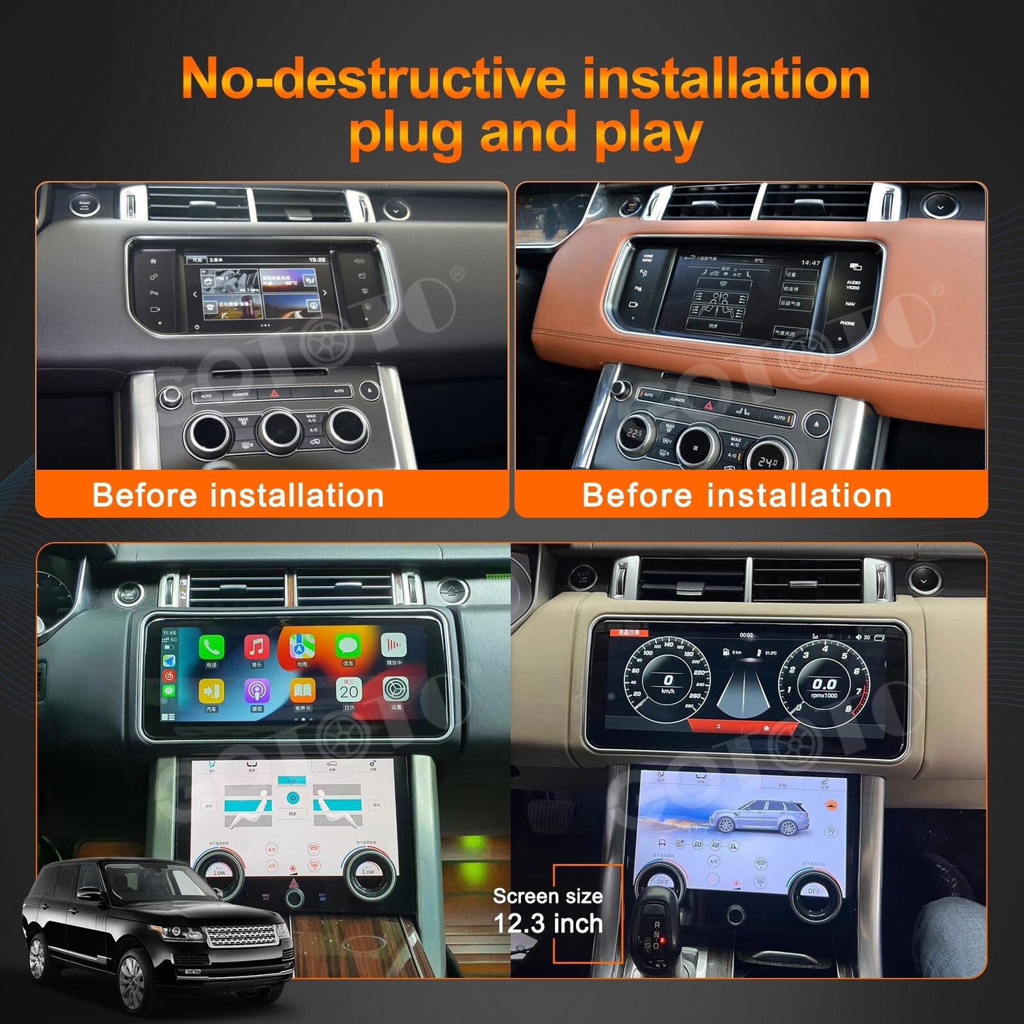 Android Car Radio and A/C panel for Land Rover for Range Rover Sport L494 2014-2017