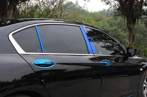 6Pcs Blue BC Pillar Post Panel Window Trim Covers for Honda Accord 9TH 2013-2017