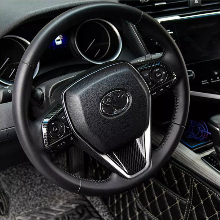 Fit for Camry 2018-2024 Steering Wheel Trim 3pcs ABS Carbon Fiber v