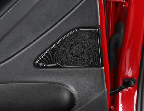 for Tesla Model 3 2017-2023 Black Steel Interior Door Speaker Ring Cover Trim 6x