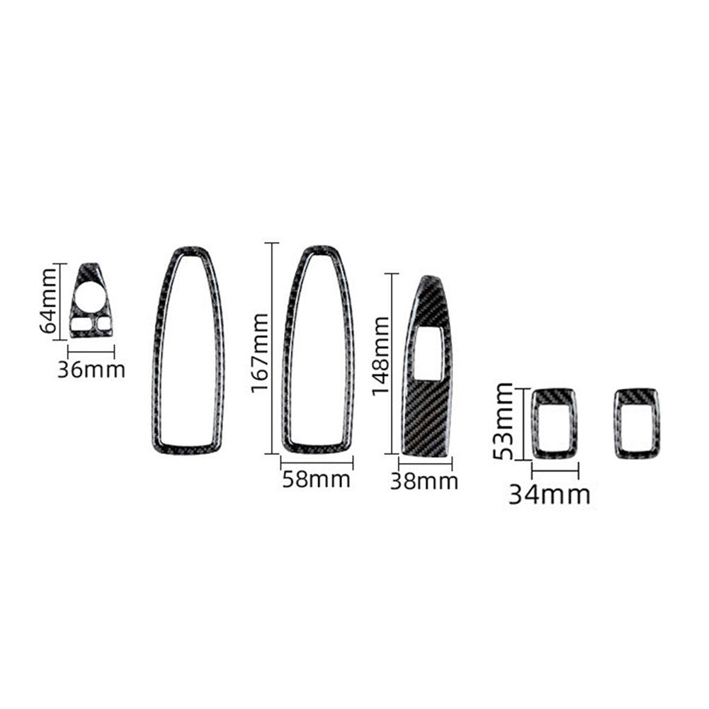 10Pcs Carbon Fiber Interior Door Control Kit Cover Trim for Mazda MX-5 Miata v