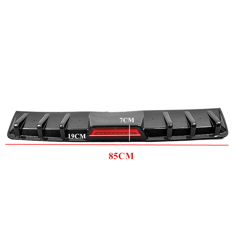 Universal Car Rear Bumper Diffuser Lip spoiler Canard Tail Brake Stop Light Q