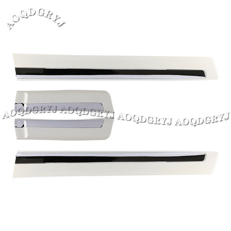 Pearl White+Chrome Side Door Body Molding Strips Guard for LEXUS LX570 2008-2015