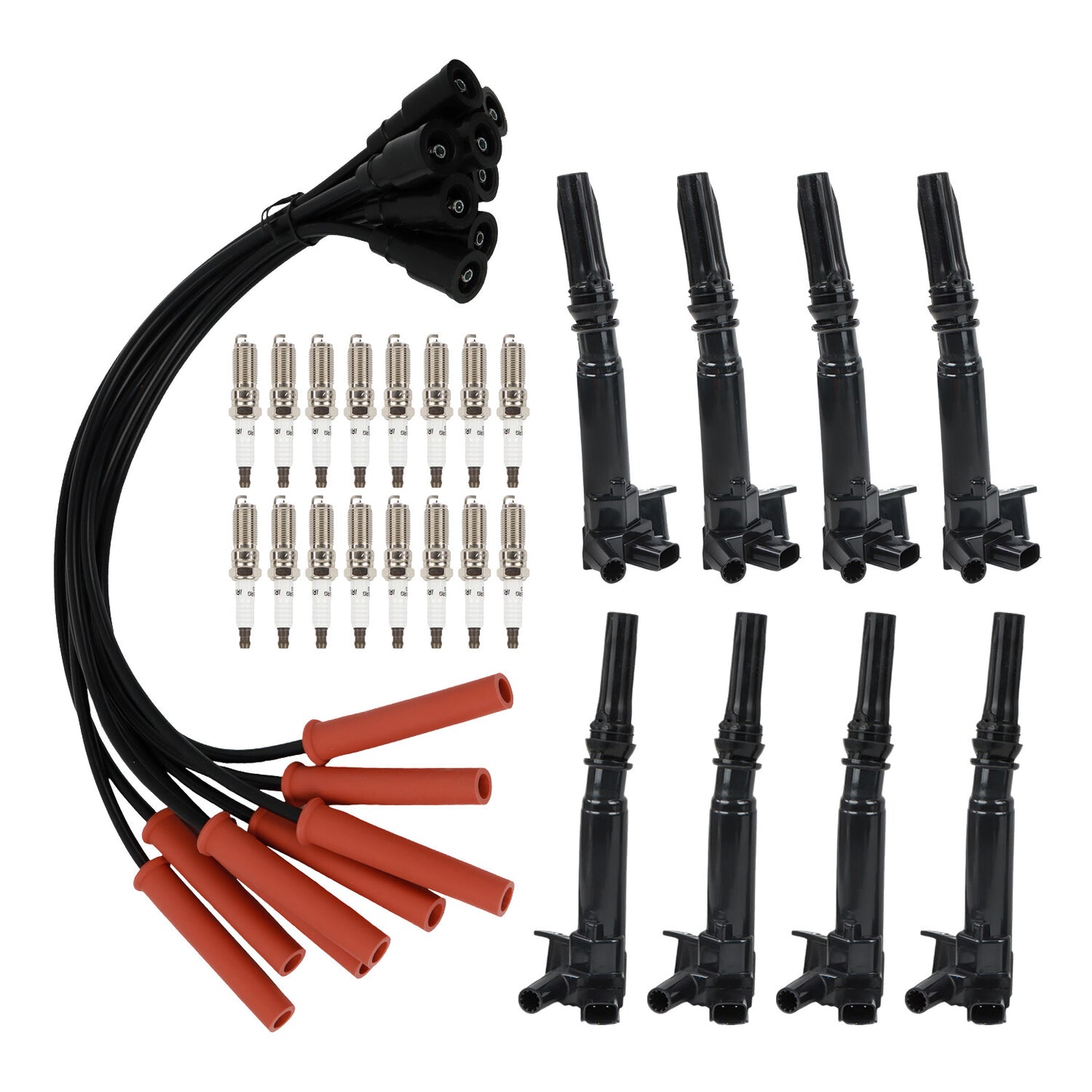 Ignition Coils Wire Spark Plug Set For 2011-17 for Ford F-250 /F-350 6.2L UF631