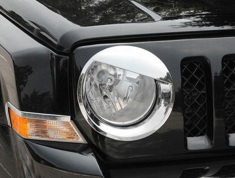 for Jeep Patriot 11-2016 Front Light Headlight Lamp Angry Eyes Trim Cover Chrome