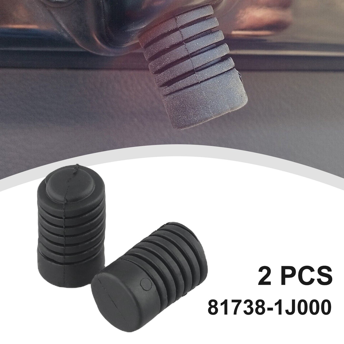 Black Car Hood Tailgate Rubber Stop Buffer Cushion for Nissan Pack Of 2
