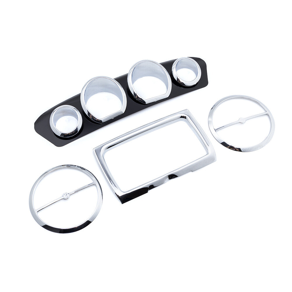 Chrome Inner Fairing Trim Gauge Radio Trim Bezel for Harley Electra Glide 14-16 Q