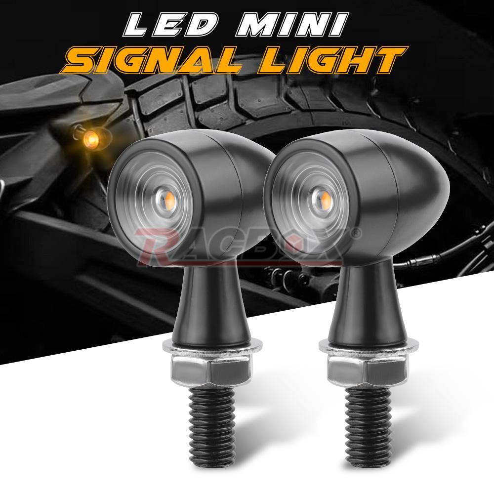 2X LED Motorcycle Turn Signals Indicator Amber Blinker Light Bullet for Mini Lamp