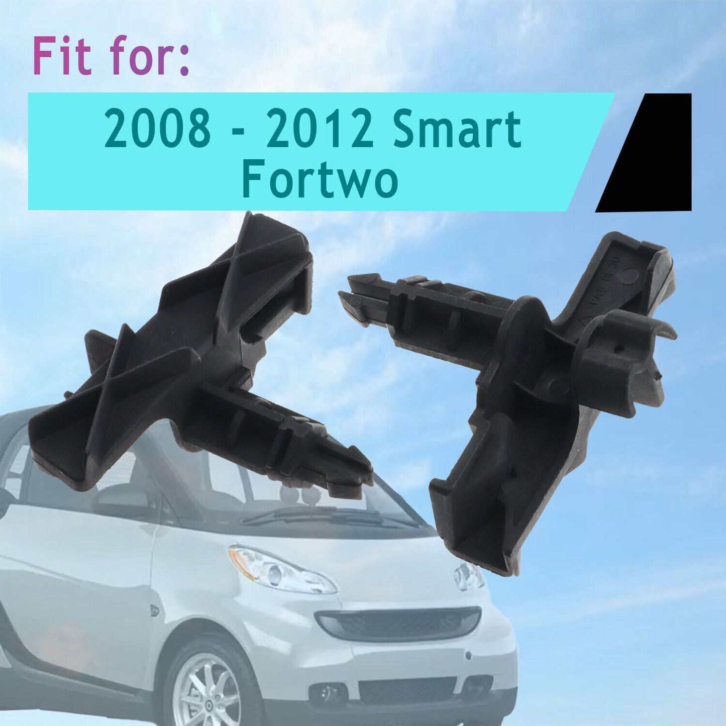 2Pcs Right Left Front Hood Locking Lower Lock Fit for Fortwo 2008 - 2012