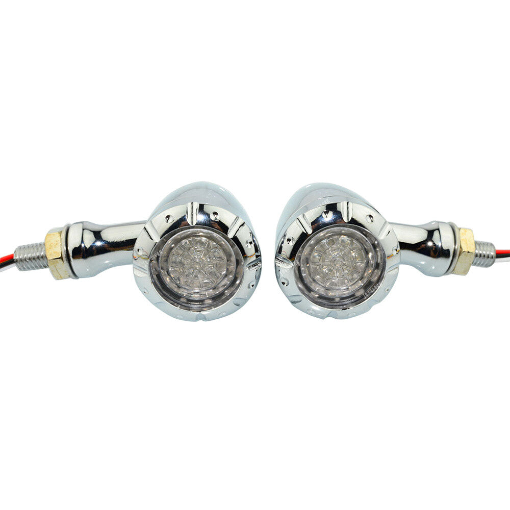 2X Universal Blinker running brake Bullet LED Indicator Lamp Chrome for Harley Q