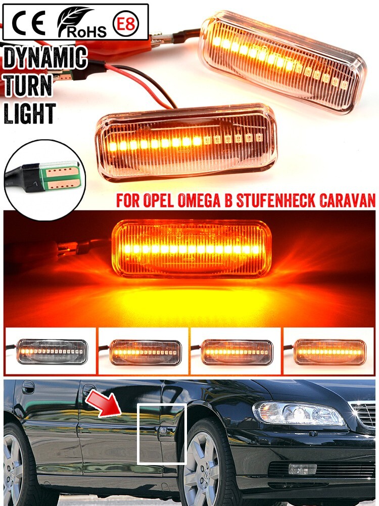 Dynamic Side Marker Turn Light for Opel Omega B Stufenheck Caravan Facelift