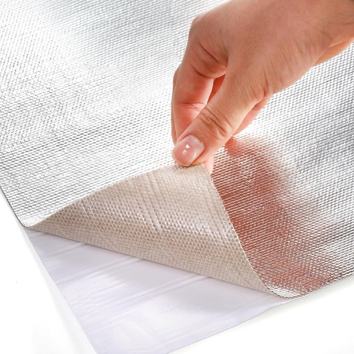 Aluminized thermal insulation pad, 20 inches x 40 inches, fiberglass thermal insulation and reflective.