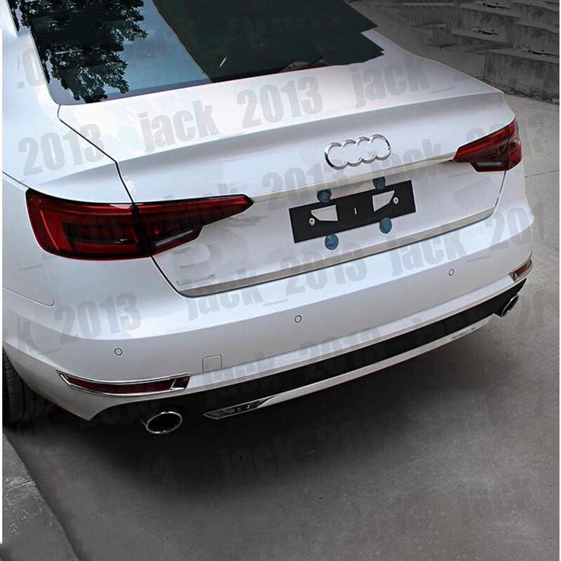 for Audi A4 B9 2017-2022 silvery stainless Rear Bumper Protector Strip Trim