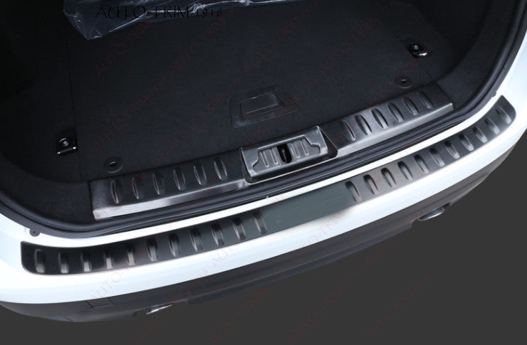 1P Black Rear Bumper Sill Plate Cover Protector Trim for Jaguar F-Pace 2019-2023