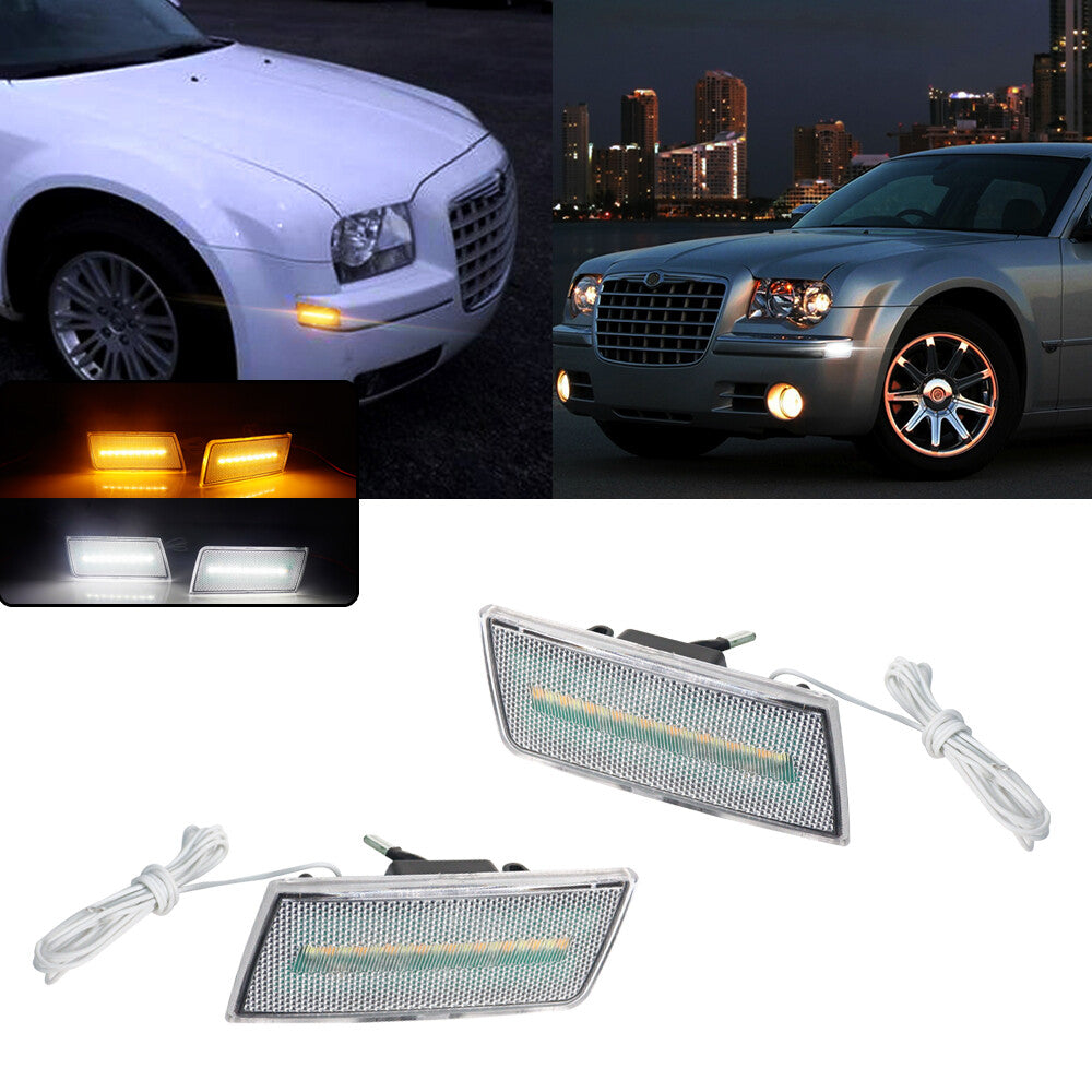 Switchback Turn Signal Lights with LED Clear Side Markers for 2005-10 for for CHRysler 300- v