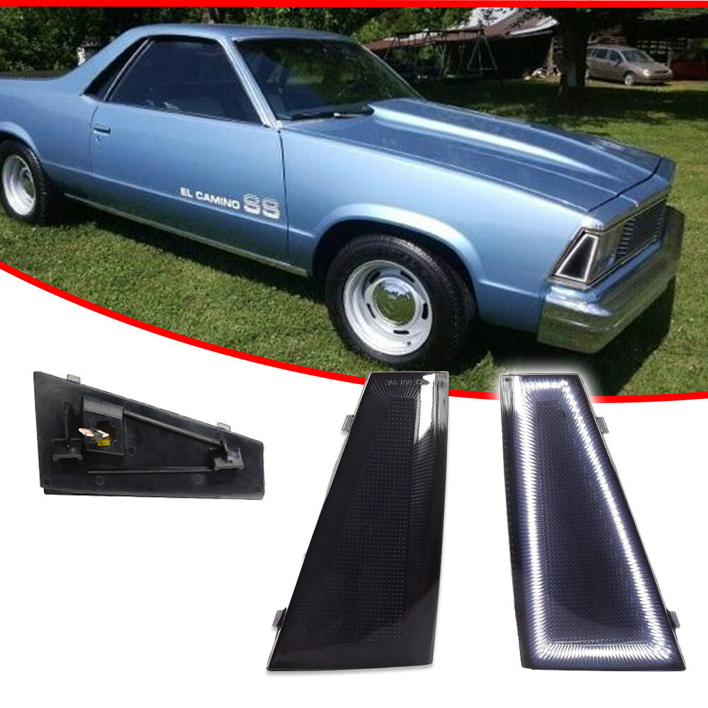 For 80-81 for El Camino and Malibu Smoke White Front Side Marker Lights - v