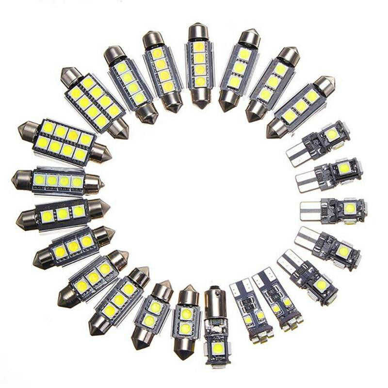23P Car LED Interior Lights Lamp Bulb Set White 6000K Reading License Plate Lamp
