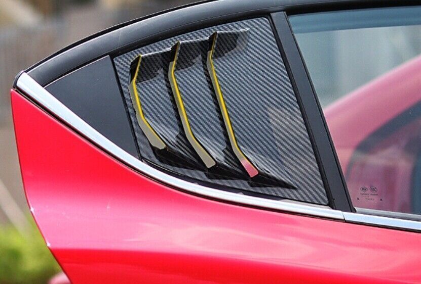 for Mazda 3 2014-18 Carbon Fiber Quarter Window Louver Shutter Side Vent Trim 2X