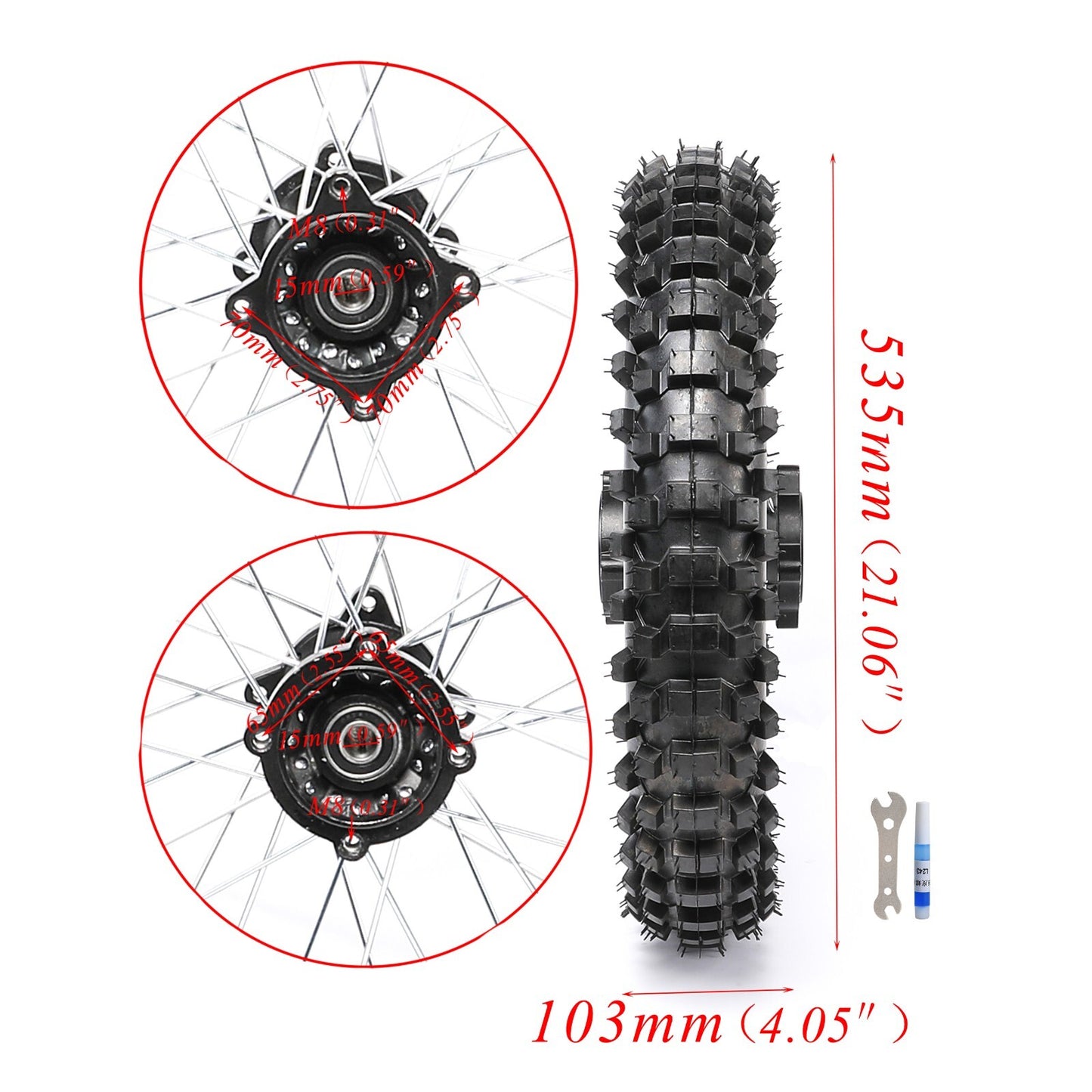14-inch rear wheel 90/100-14 rim + disc brake control arm suitable for Apollo 110cc 125cc