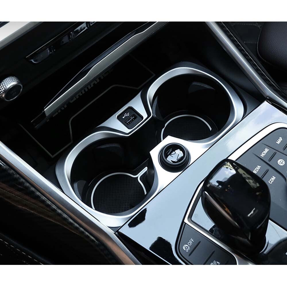ABS Chrom Car Central Control Cup Holder Frame for BMW 3Series G20 G28 325li 19+