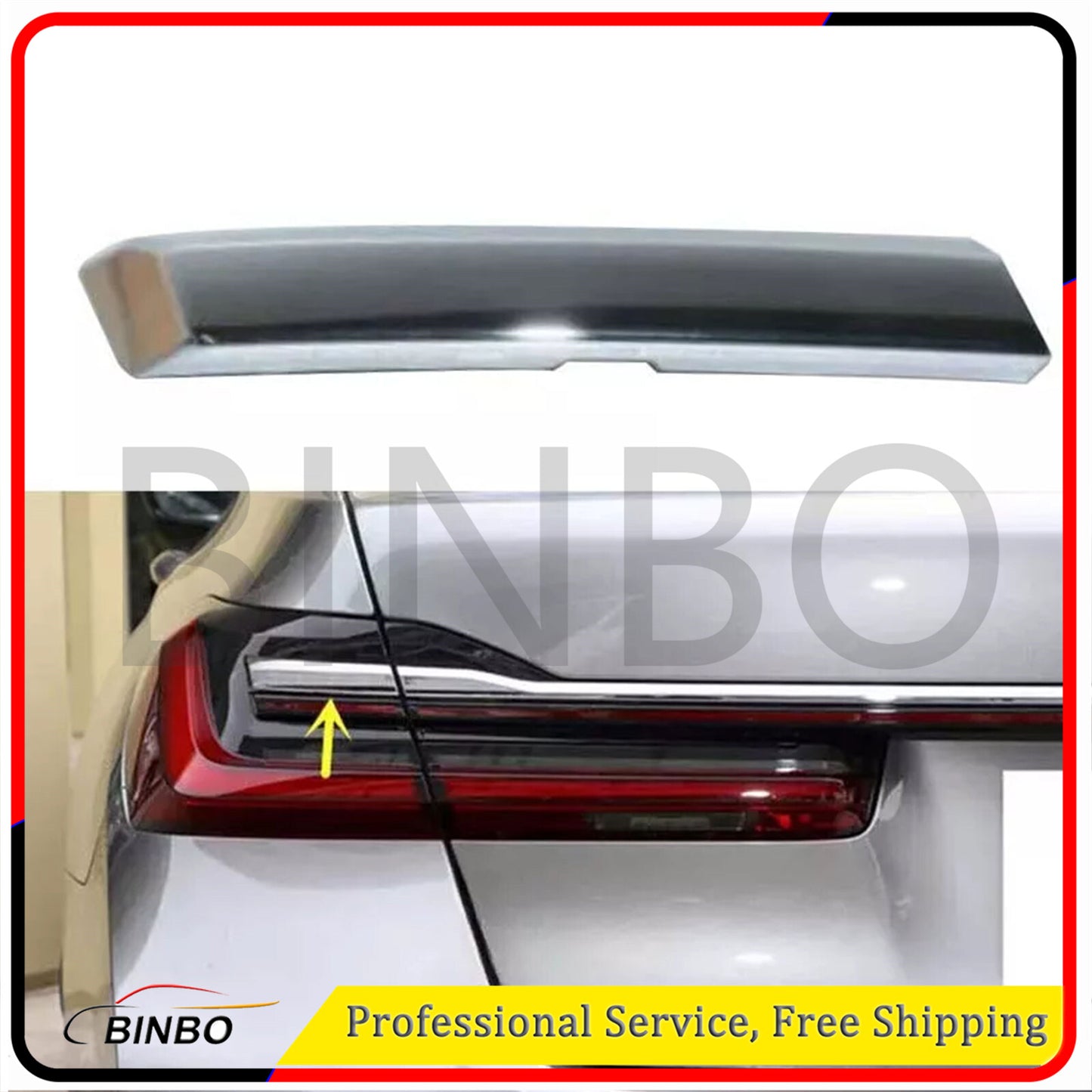 For G12 740i 750i 750Li 2020-2022 Left Side Tail Brake Light Trim Strip Chrome