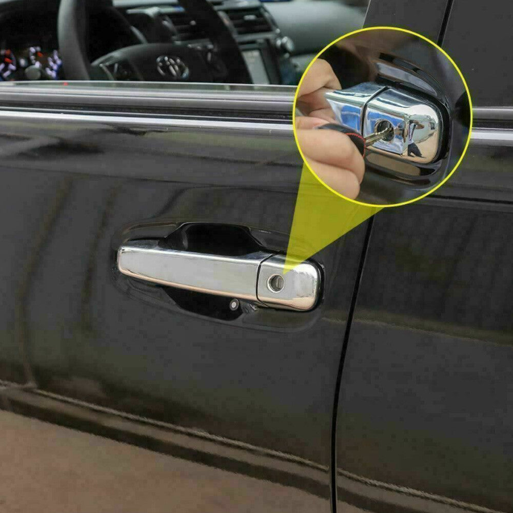 External Door Handle Knobs Trim Decor Cover for Toyota 4Runner 2010-2021 Chrome