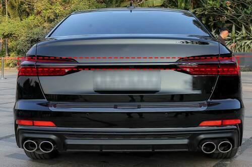 for Audi A6 C8 2019-24 Gloss Black Rear Door Trunk Cove Tail light Molding Trim
