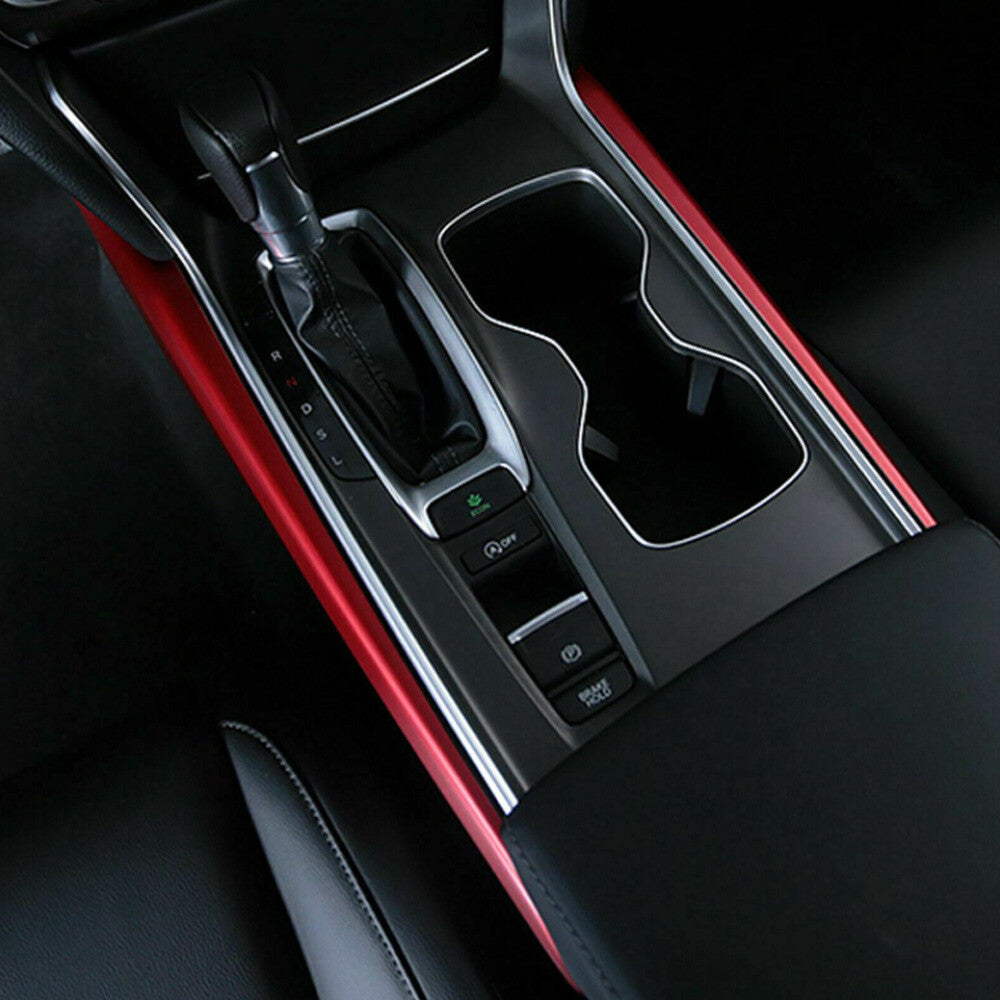 Red ABS Interior Gear Shift Cup Holder Frame Cover Trim for Honda Accord 2018-22