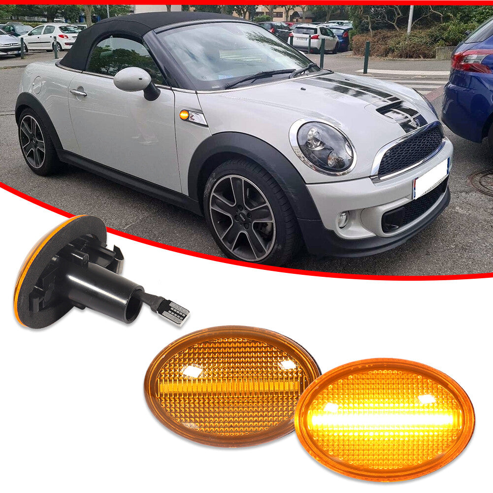Yellow Lens Amber LED Fender Side Marker Lights for Mini Cooper R55 R56 R57 R58 R59- v
