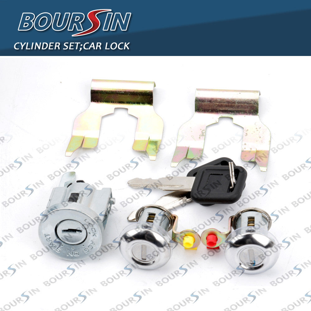 Ignition Cylinder Door Lock Key Set for Isuzu NPR NQR NKR ELF 1994-07 W/ Clips