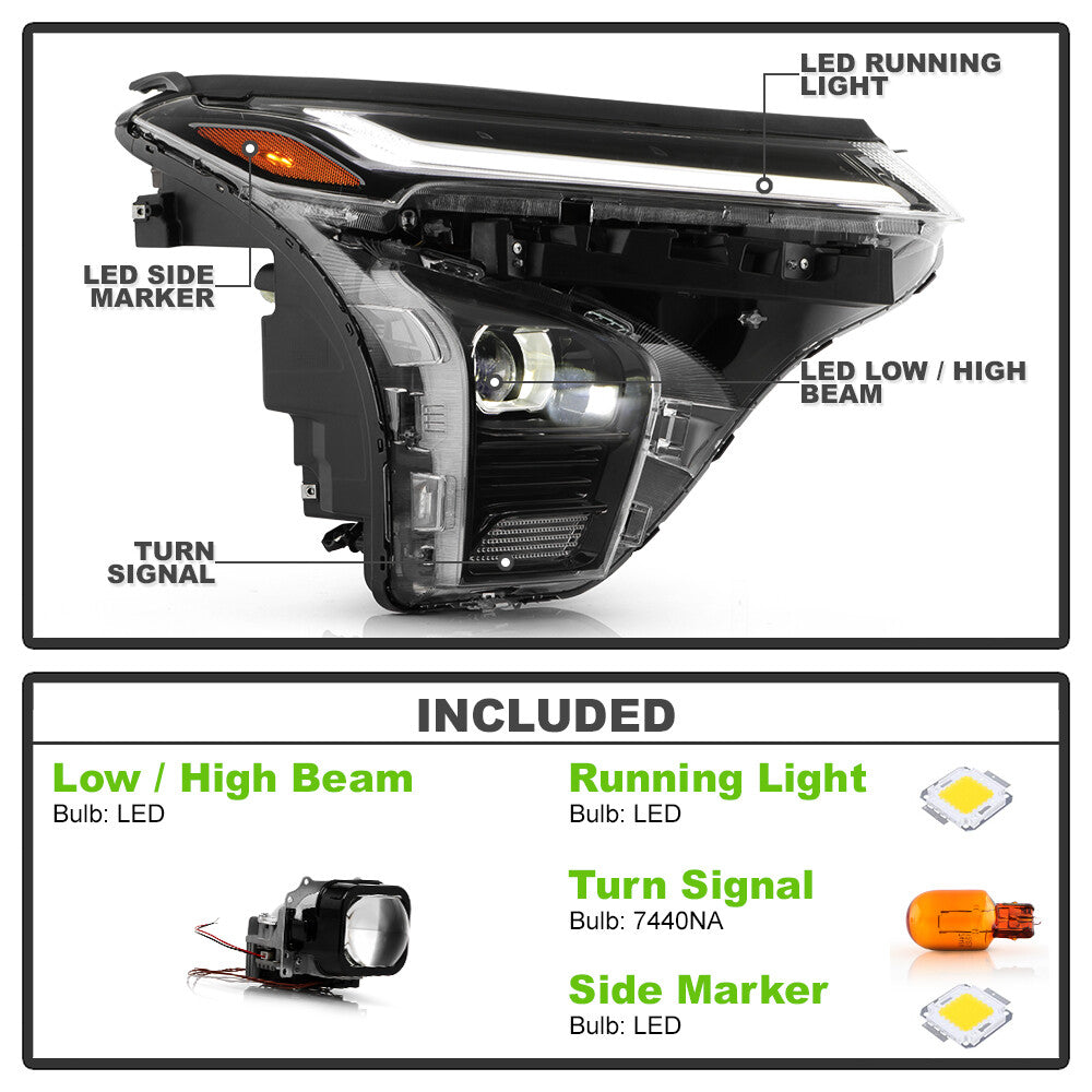 LED DRL Projector Headlights for Chevrolet Trax 2024/2025 Passenger Side Headlights
