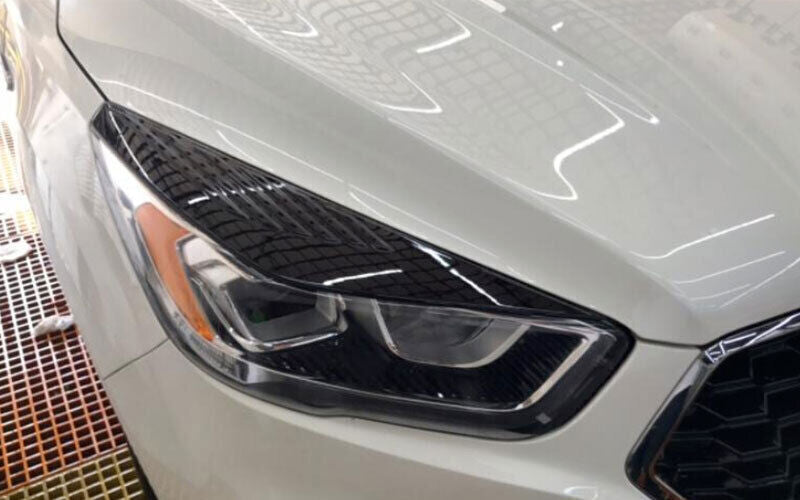 Chrome Front Eyebrow headlight Eyelid Cover Trims For Sentra 2016-2019 v