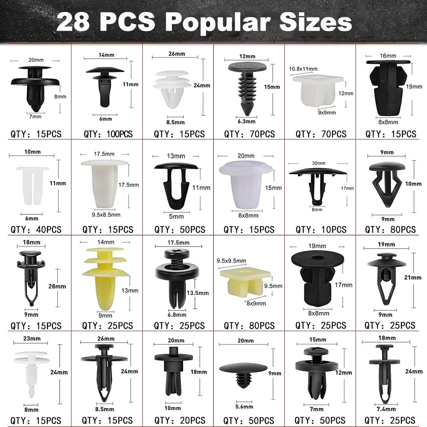 Car mounting clips, door panel trim clips, rivet bumper trim body clips
