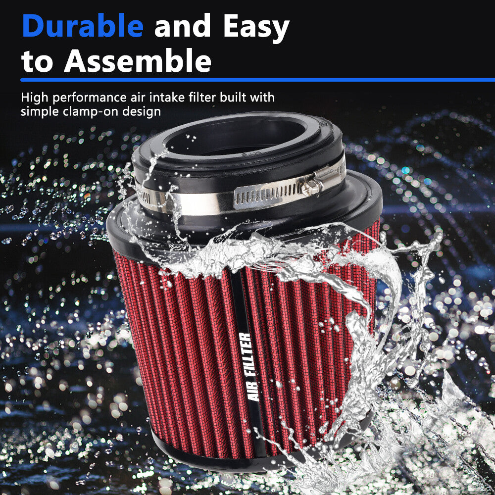 3/ 3.5/ 4 Inlet Red 6.5 Tall High Performance Cold Air Intake Air Filter Q