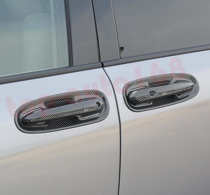 12X ABS Carbon Fiber Outer Door Bowl Handle Cover Trim for Toyota for Sienna 21-2024