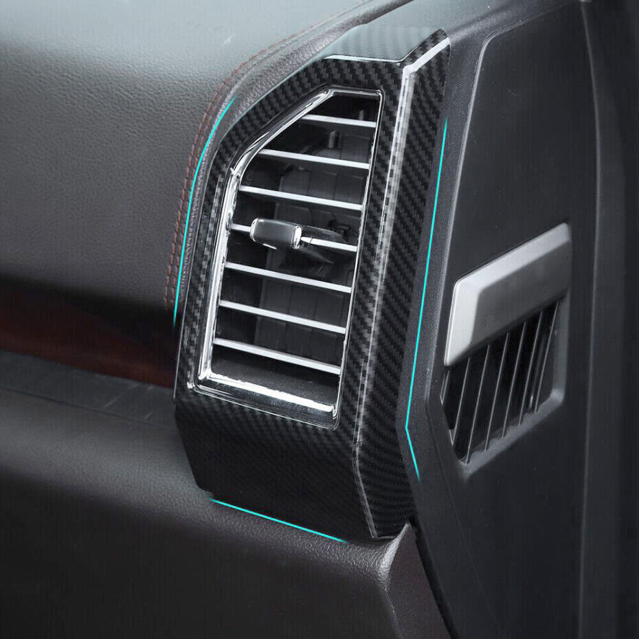 Car dashboard side vent socket cover trim for Ford F150 15-20 accessories carbon fiber