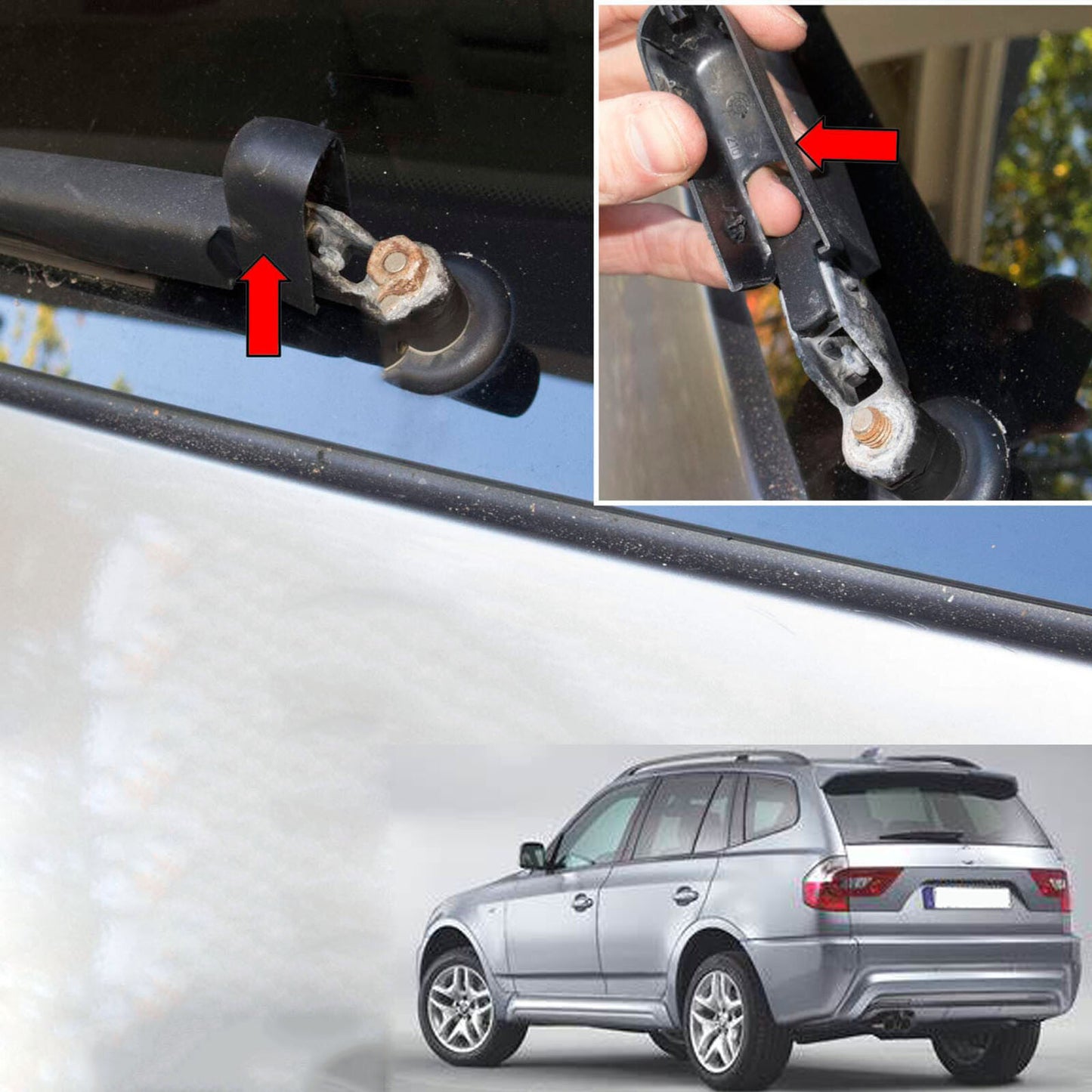 KFZ HECKSCHEIBENWISCHER Kappe Abdeckkappe for BMW X3 E83 2004 - 2010 61623427800 Q