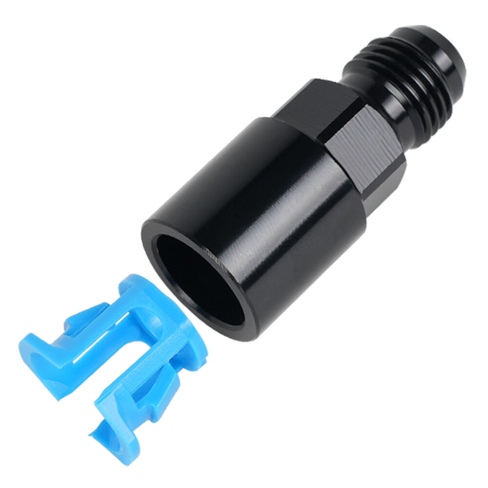 -6AN AN6 Fuel Adapter Fitting to 5/16Quick Connect LS W/ Clip Female Black Q