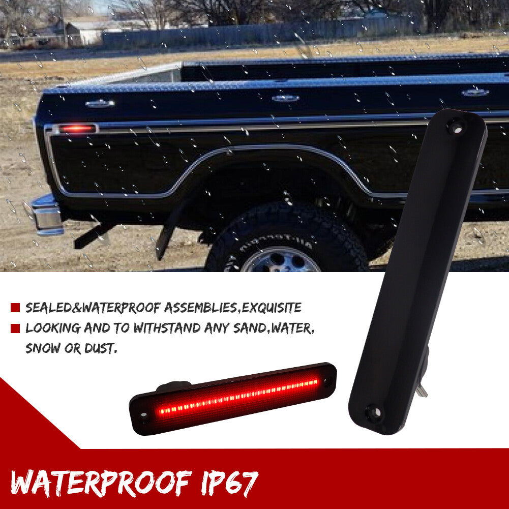 L+R Smoked Lens Red LED Rear Side Marker Light for 73-79 for F Trucks - v