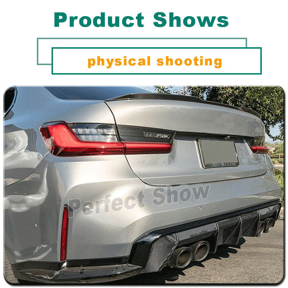 for BMW G80 M3 Sedan 2021-23 REAL CARBON FIBER Rear Bumper Diffuser Lip Spoiler