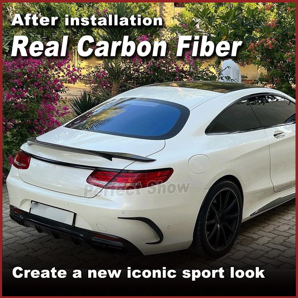 REAL CARBON Rear Bumper Splitter Fins Fit for Benz C217 S63 S65 Coupe 14-19