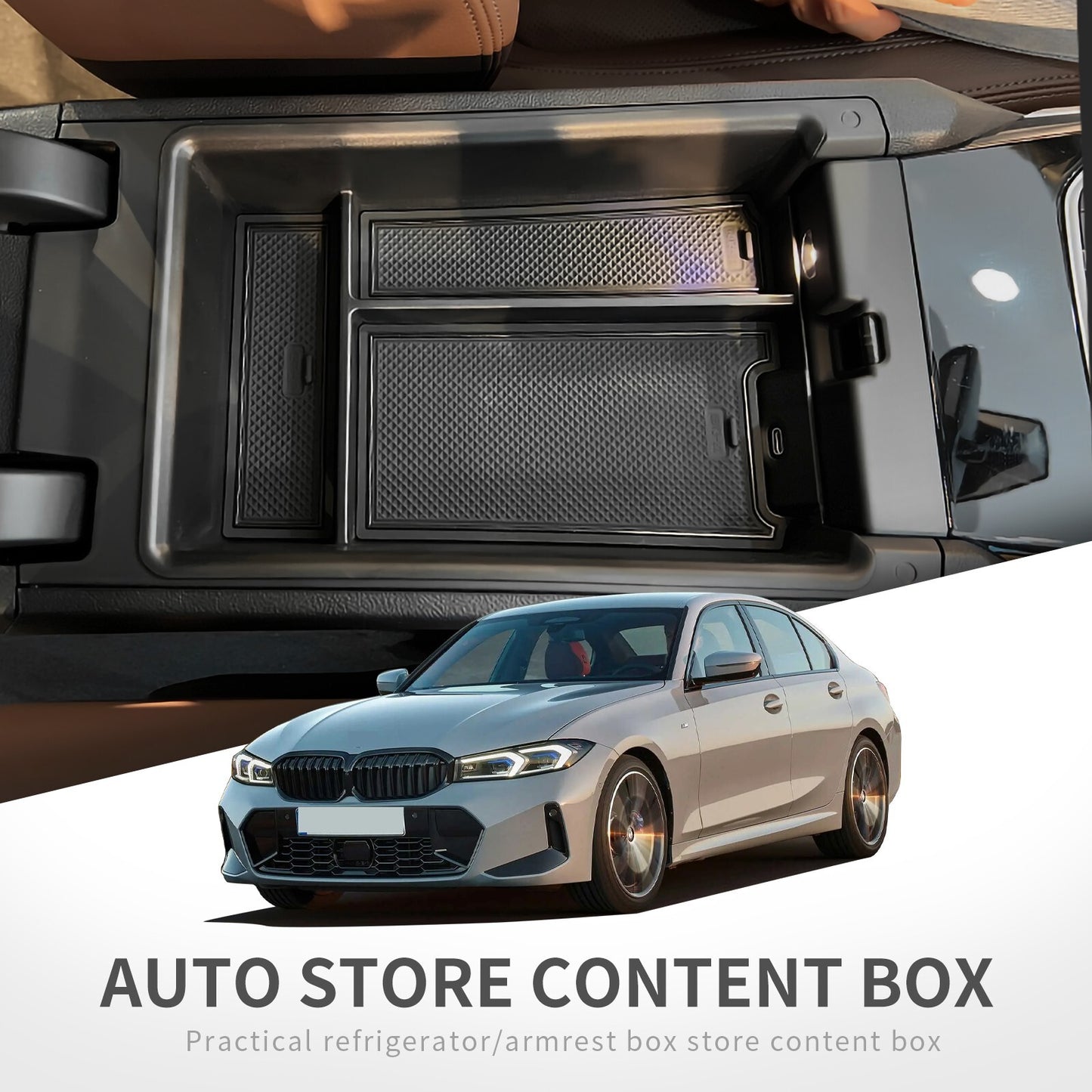 Armrest Center Console Storage Box for BMW 3 Series 4 Series i4 2020~ 2023 M3 M4