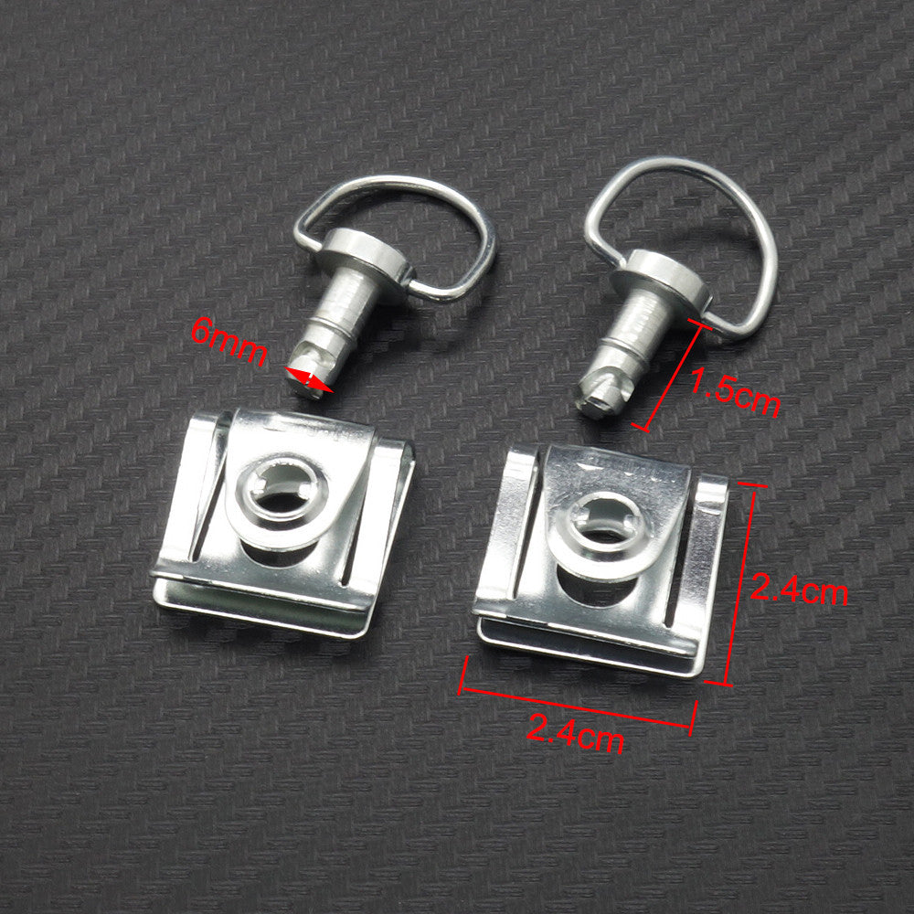 Motorcycle Silver Quick Release D-ring Turn Race Fairing Fastener Q