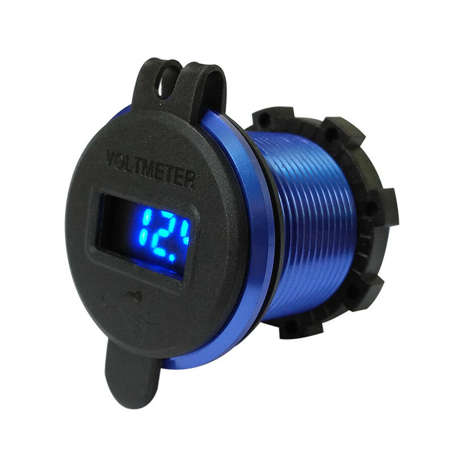 12V QC3.0 Dual USB Car Fast Charger Socket Power Outlet LED Voltmeter Waterproof